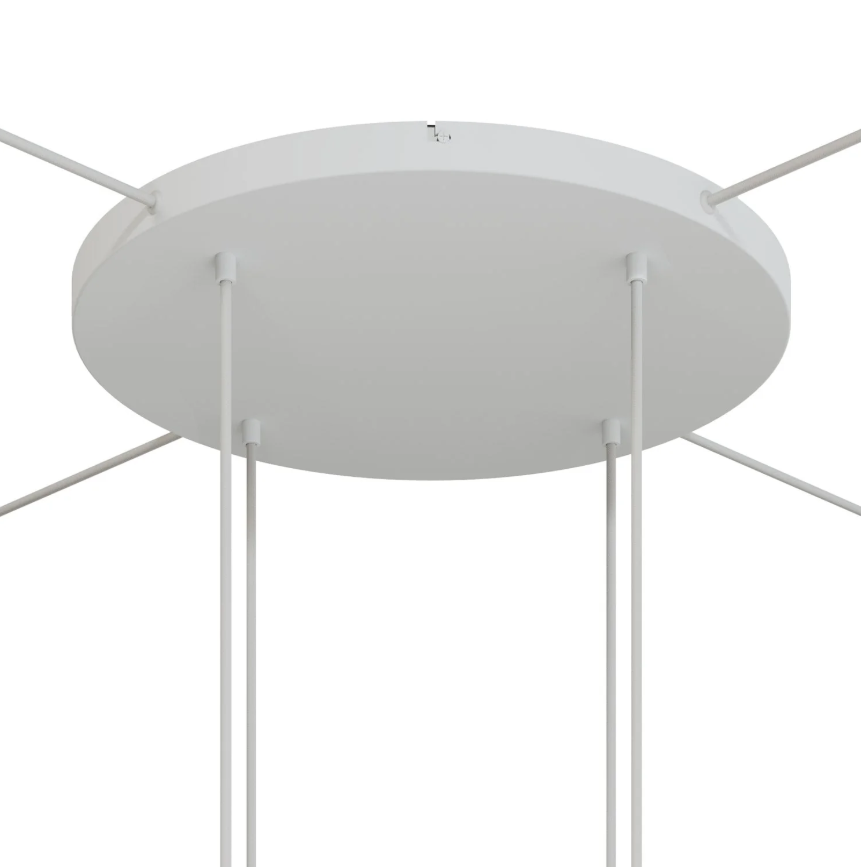 Base de teto redonda em alumínio Ø 50 cm com suporte e Cabo de aterramento, com 4 furos frontais