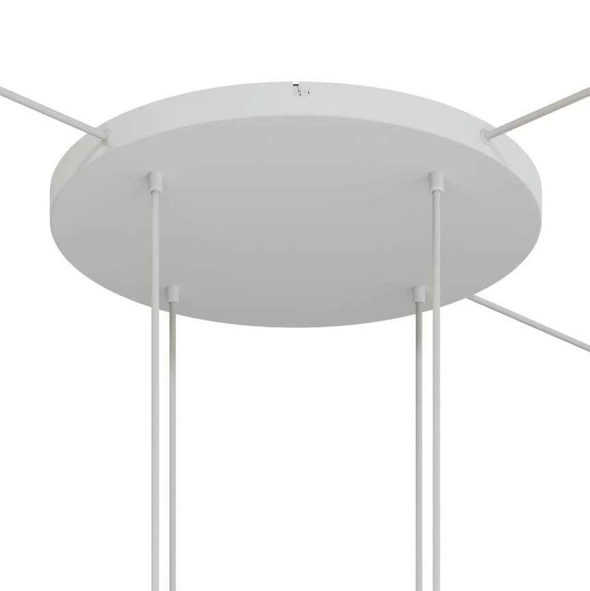 Base de teto redonda em alumínio Ø 50 cm com suporte e Cabo de aterramento, com 4 furos frontais