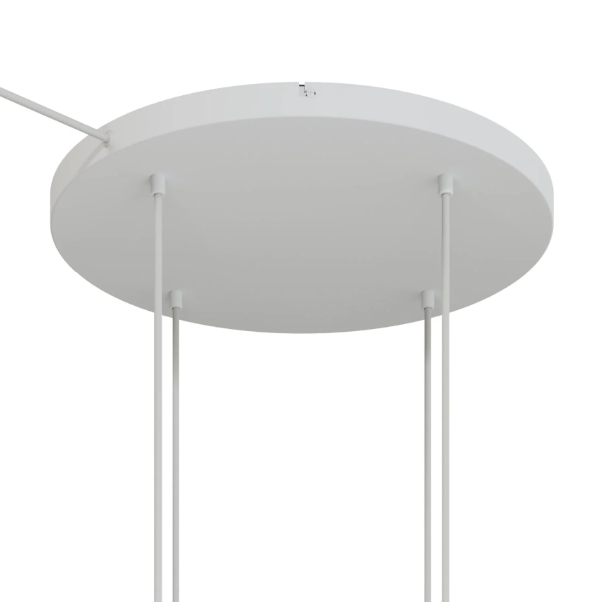 Base de teto redonda em alumínio Ø 50 cm com suporte e Cabo de aterramento, com 4 furos frontais