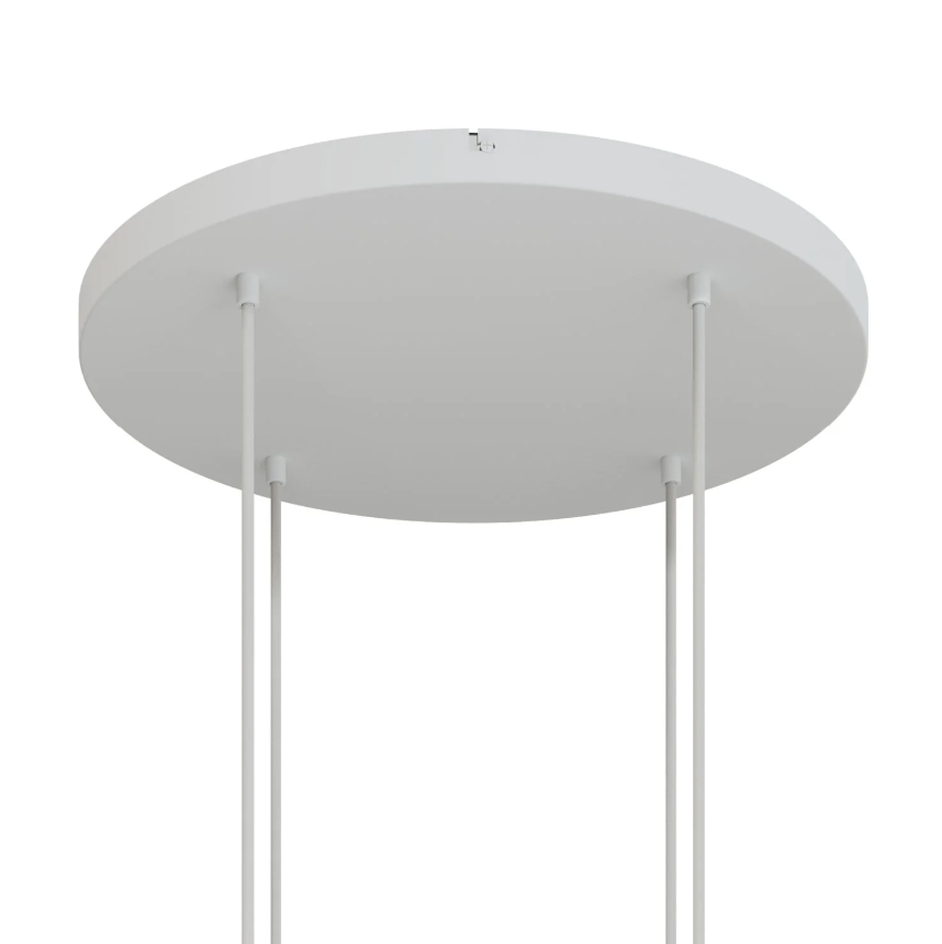 Base de teto redonda em alumínio Ø 50 cm com suporte e Cabo de aterramento, com 4 furos frontais