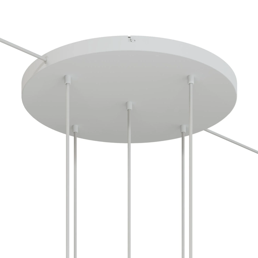Base de teto redonda em alumínio Ø 50 cm com suporte e Cabo de aterramento, com 5 furos frontais