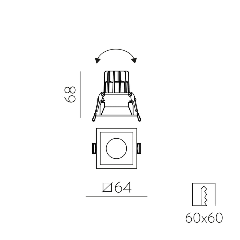 Move LED Orientável Square IP44