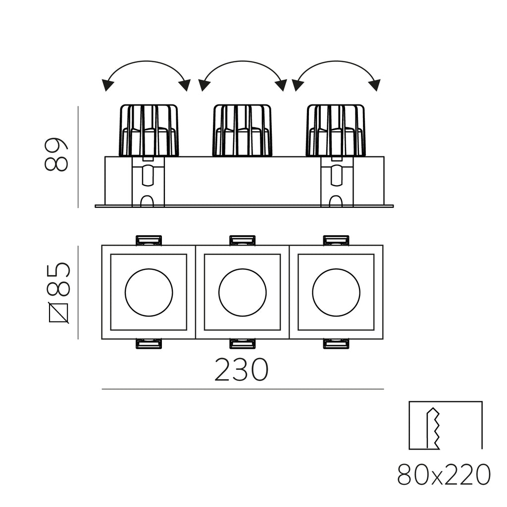 Move LED Orientável 3 Square IP44