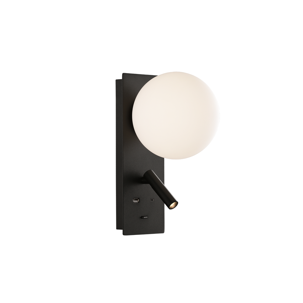 Kin Aplique de Parede Direcionável Luz de Leitura com porta USB