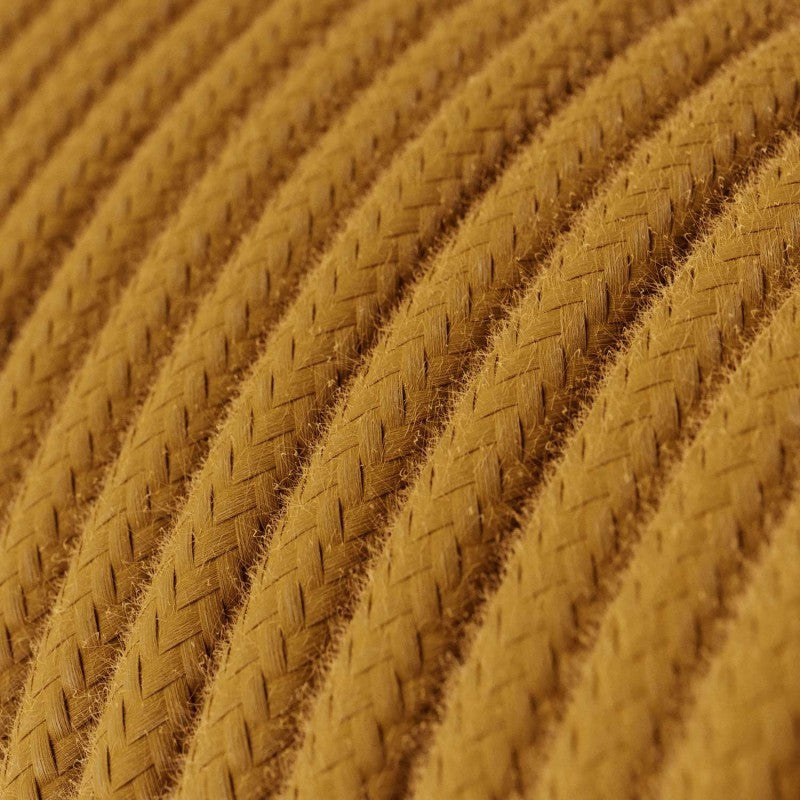 Cabo elétrico redondo em algodão cor sólida RC31 Mel Dourado