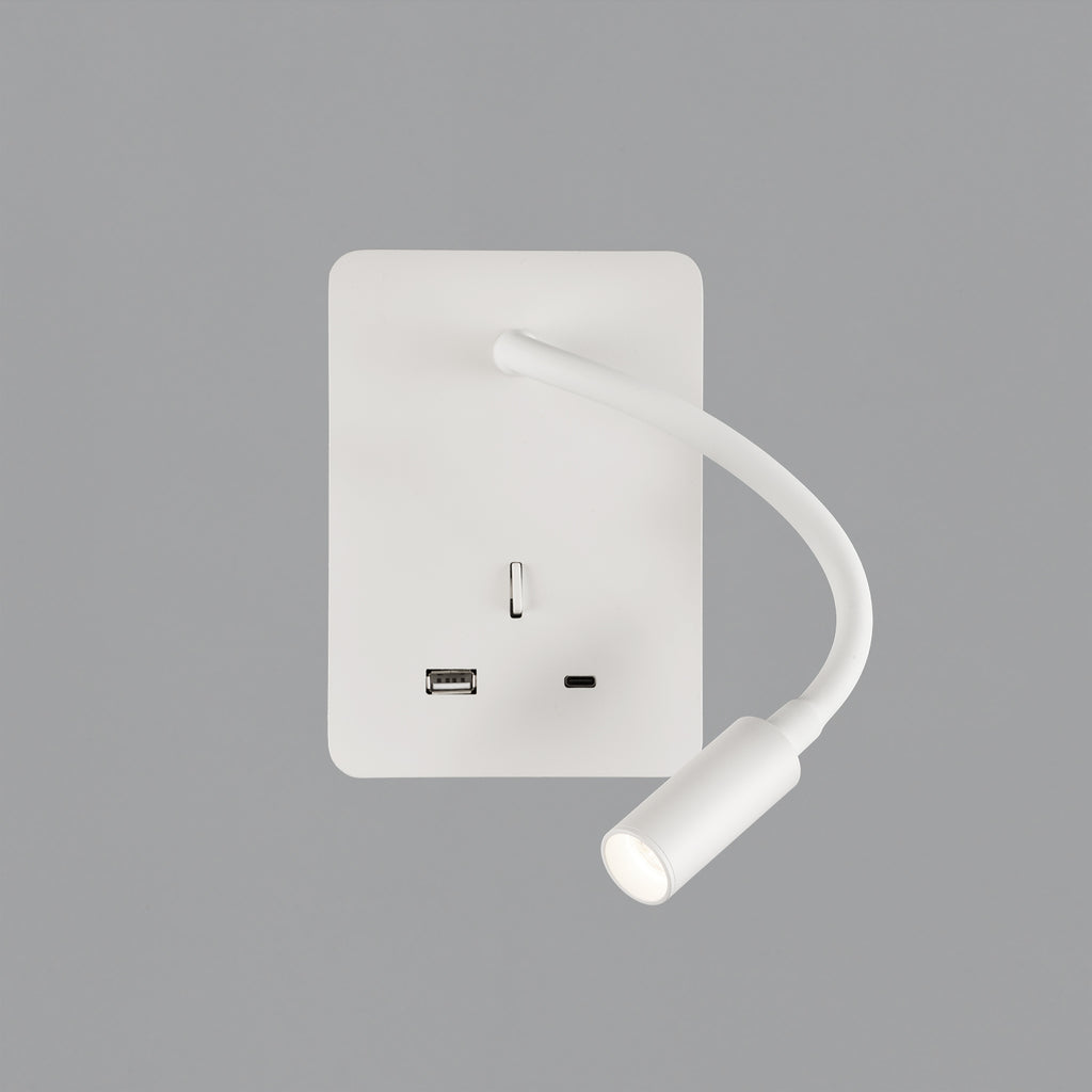 Senda Aplique de Parede de Leitura Direcionável e com porta USB
