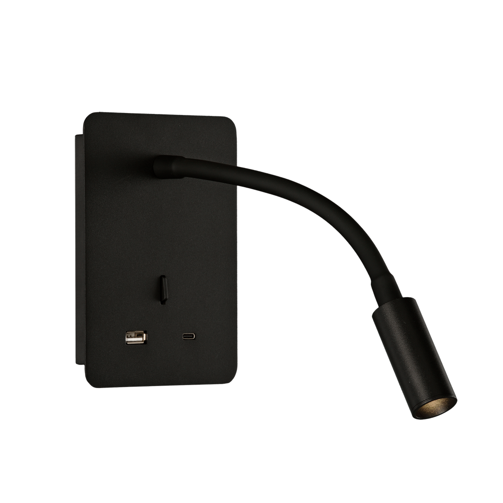Senda Aplique de Parede de Leitura Direcionável e com porta USB