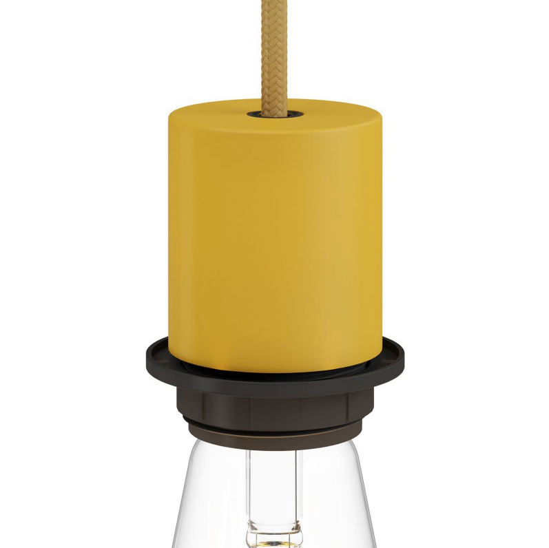 Kit de casquilho E27 em metal semi-embutido com braçadeira de cabo oculta