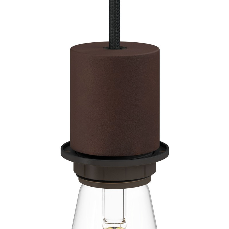 Kit de casquilho E27 em metal semi-embutido com braçadeira de cabo oculta