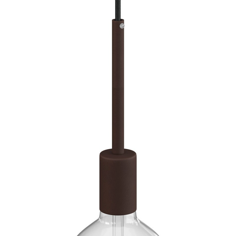 Kit de casquilho cilíndrico E27 em metal com braçadeira de cabo de 15 cm