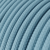 Cabo elétrico redondo com seda artificial aplicada cor de tecido sólida RM17 Azul Celeste Bebé