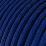 Cabo elétrico redondo com seda artificial aplicada cor de tecido sólida RM12 Azul