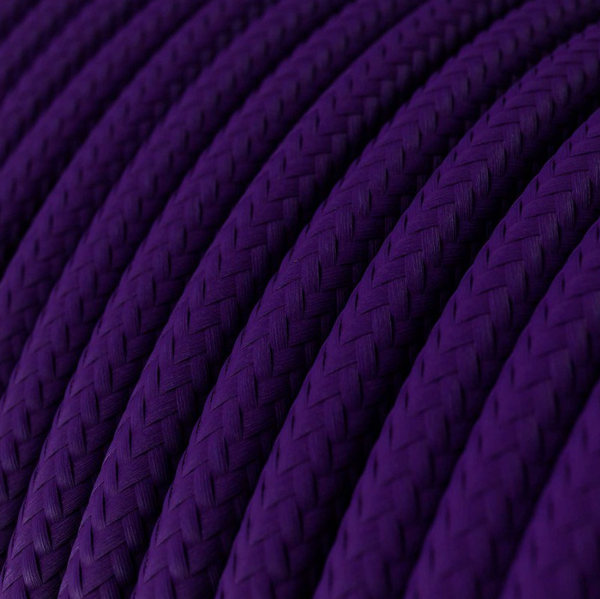 Cabo elétrico redondo com seda artificial aplicada cor de tecido sólida RM14 Violeta