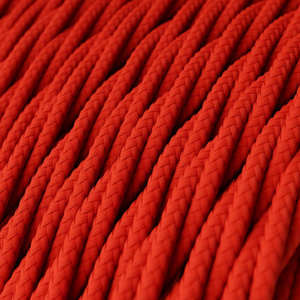 Cabo elétrico torcido com seda artificial aplicada tecido de cor sólida TM09 Vermelho