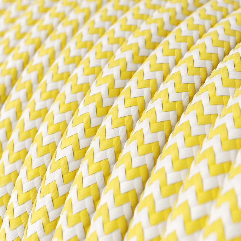 Cabo elétrico redondo revestido em seda artificial ZigZag RZ10 Amarelo