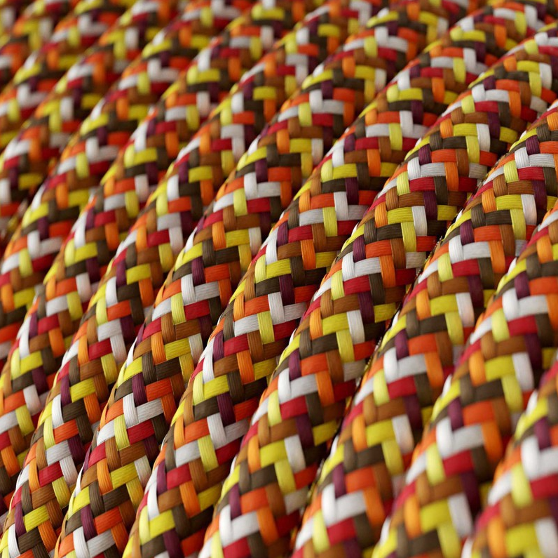 Cabo elétrico redondo revestido em seda artificial Pixel RX01 Laranja