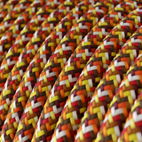Cabo elétrico redondo revestido por tecido de seda artificial RX01 Pixel Laranja
