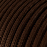 Cabo elétrico redondo com seda artificial aplicada cor de tecido sólida RM13 Castanho