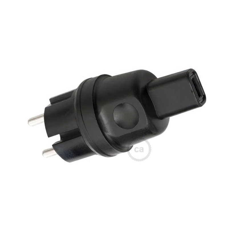 Ficha Schuko Preto para cordão de luzes Lumet