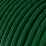Cabo elétrico redondo com seda artificial aplicada cor de tecido sólida RM21 Verde Escuro