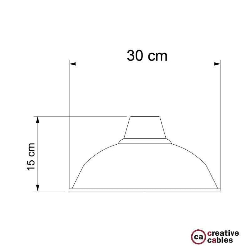 Abajur Bistrot em metal polido com encaixe E27 30 cm de diâmetro