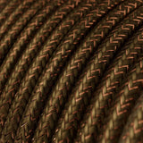 Cabo elétrico redondo brilhante com seda artificial aplicada cor de tecido sólida RL13 Castanho