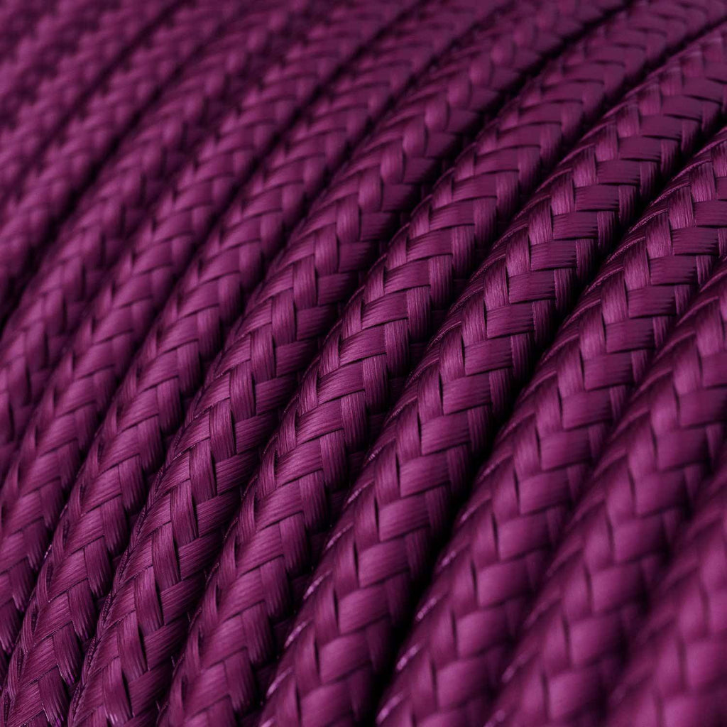 Cabo elétrico redondo revestido em seda artificial cor sólida RM35 Ultra Violeta