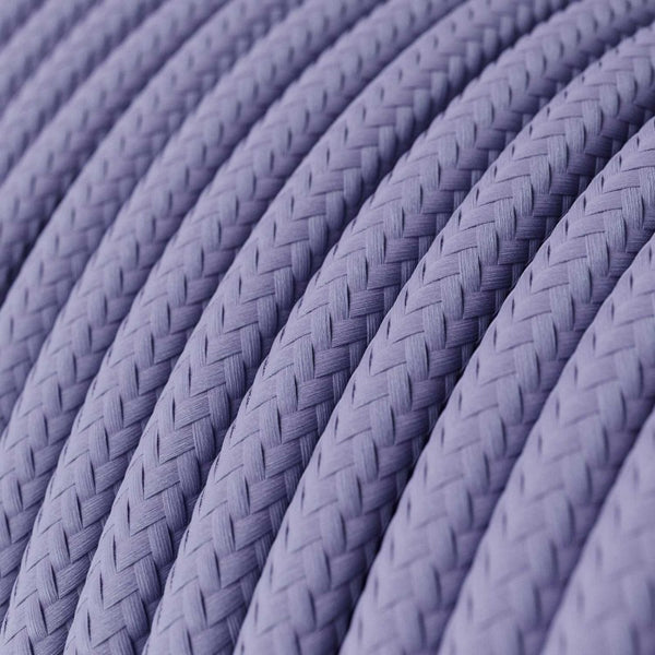 Cabo elétrico redondo com seda artificial aplicada cor de tecido sólida RM07 Lilás