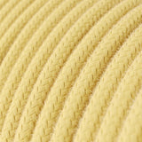 Cabo elétrico redondo revestido em algodão cor sólida RC10 Amarelo Pálido