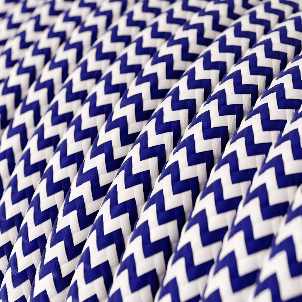 Cabo elétrico redondo revestido em seda artificial ZigZag RZ12 Azul