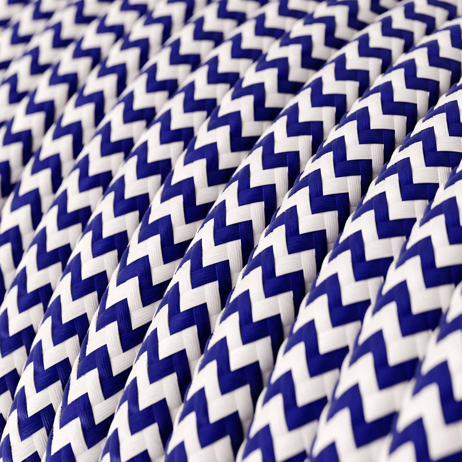 Cabo elétrico redondo revestido em seda artificial ZigZag RZ12 Azul