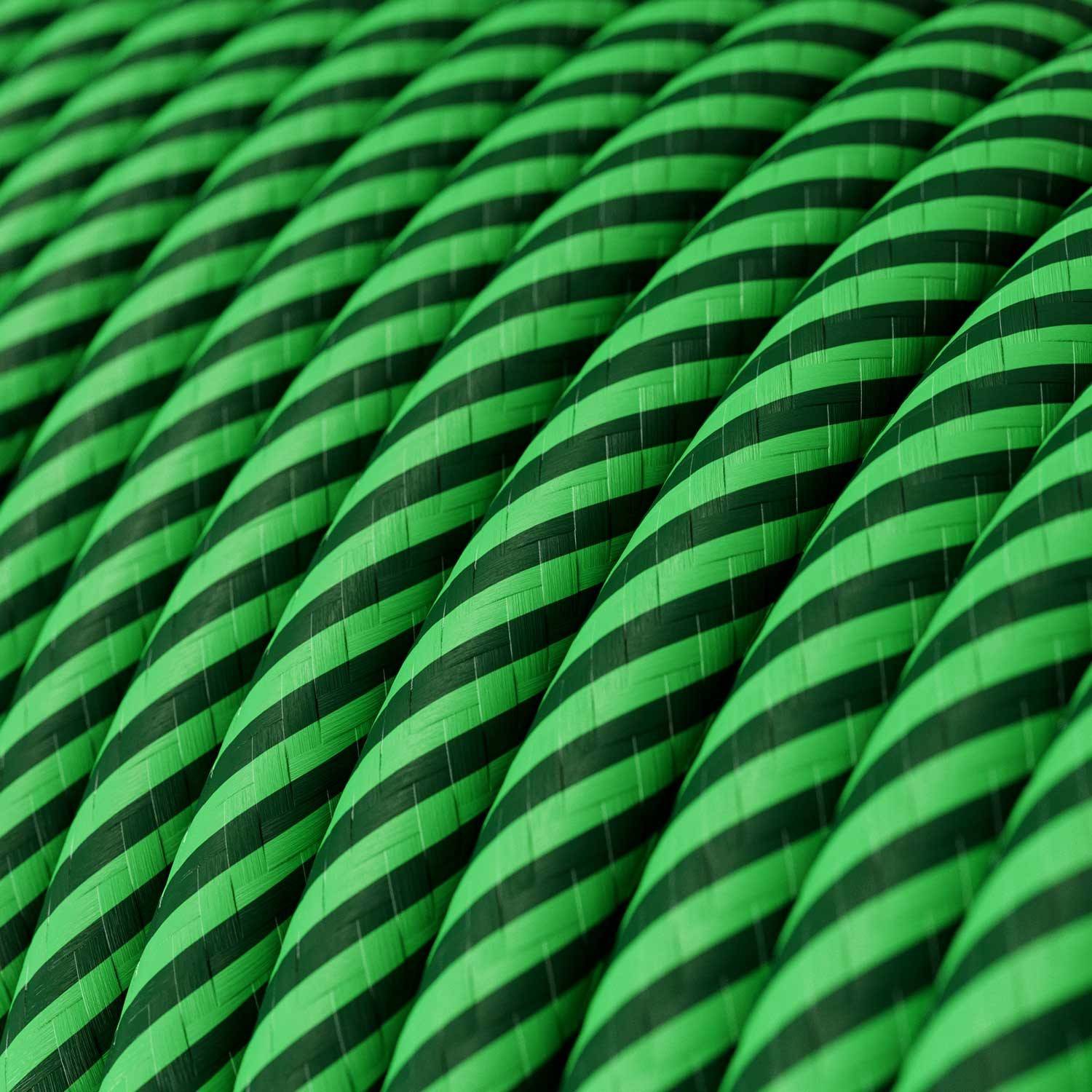 Cabo elétrico redondo Vertigo HD revestido em tecido ERM48 Kiwi e Verde Escuro