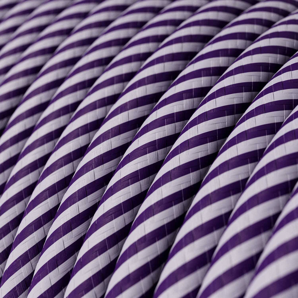 Cabo elétrico redondo Vertigo HD revestido em tecido ERM52 Lilás e Violeta Escuro