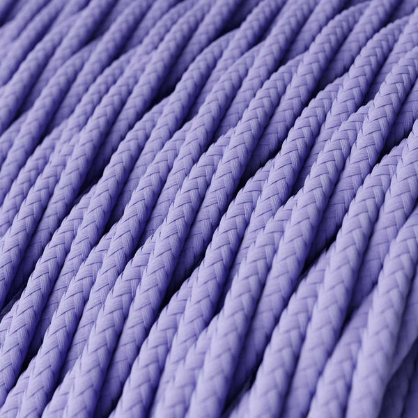 Cabo elétrico torcido com seda artificial aplicada tecido de cor sólida TM07 Lilás