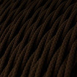 Cabo elétrico torcido com seda artificial aplicada tecido de cor sólida TM13 Castanho