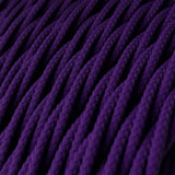 Cabo elétrico torcido com seda artificial aplicada tecido de cor sólida TM14 Violeta