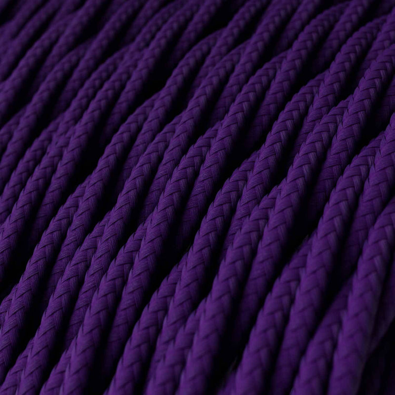 Cabo elétrico torcido com seda artificial aplicada tecido de cor sólida TM14 Violeta