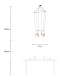 Candeeiro Gaiola P-Light 2 de 6 suspensões