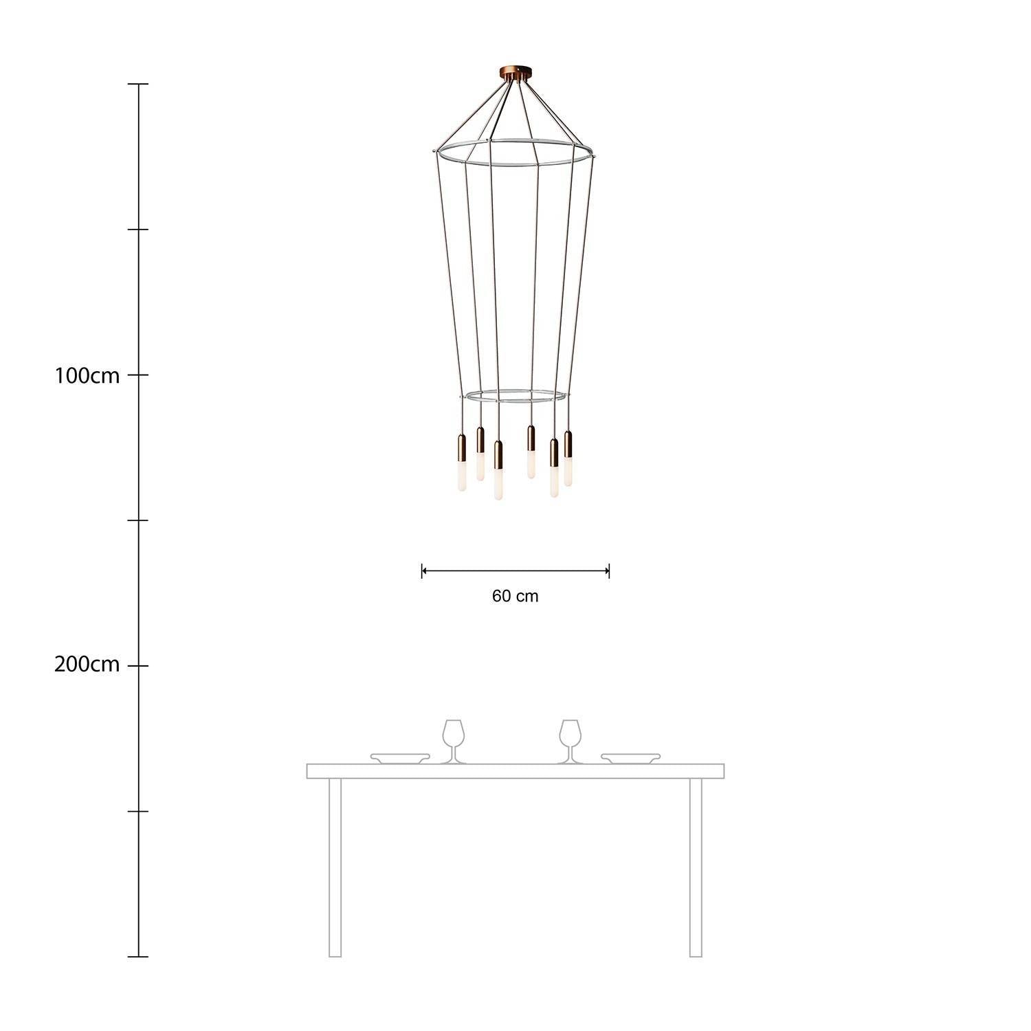 Candeeiro Gaiola P-Light 2 de 6 suspensões