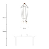 Candeeiro Gaiola P-Light 2 de 6 suspensões