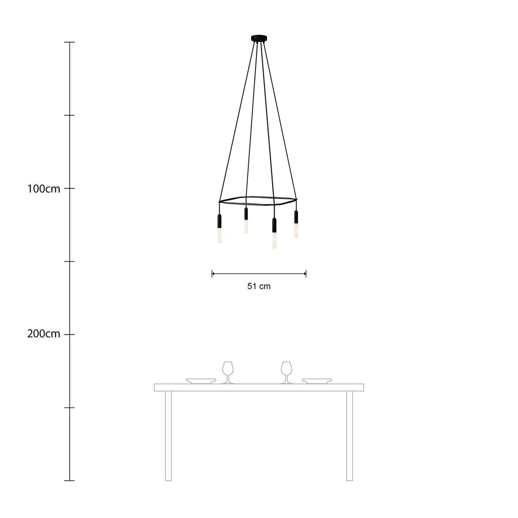 Candeeiro Gaiola P-Light de 4 suspensões