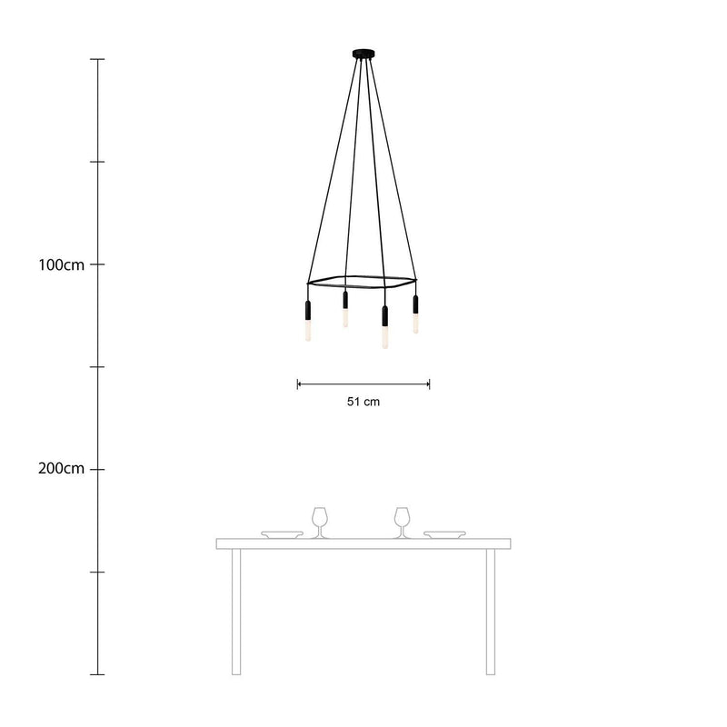 Candeeiro Gaiola P-Light de 4 suspensões