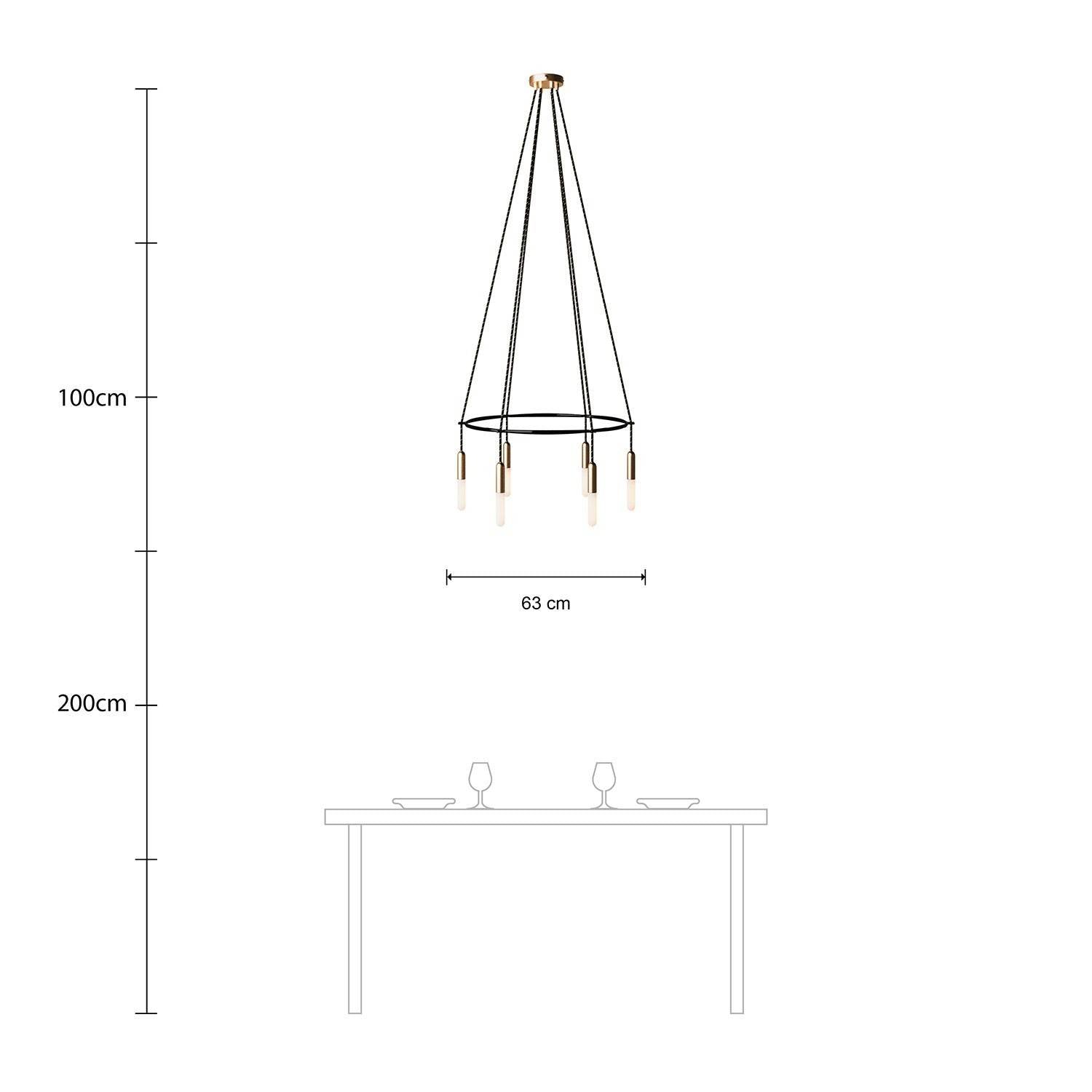 Candeeiro Gaiola P-Light de 6 suspensões