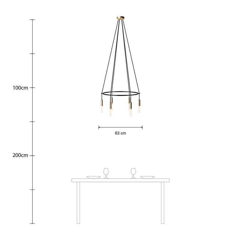 Candeeiro Gaiola P-Light de 6 suspensões