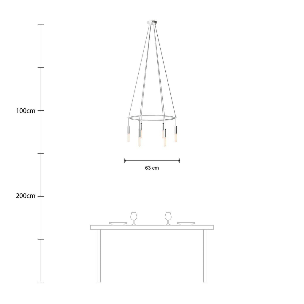 Candeeiro Gaiola P-Light de 6 suspensões