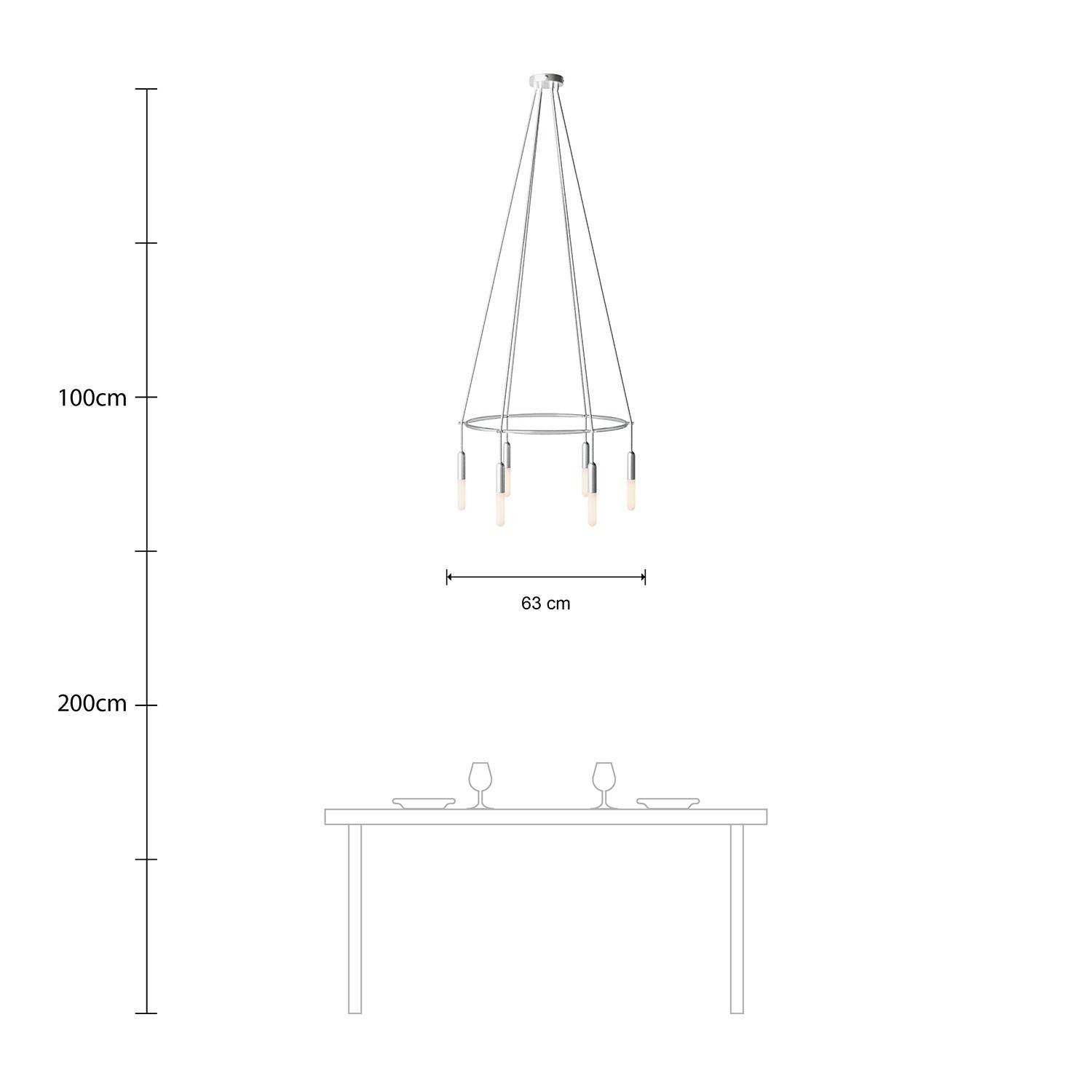 Candeeiro Gaiola P-Light de 6 suspensões