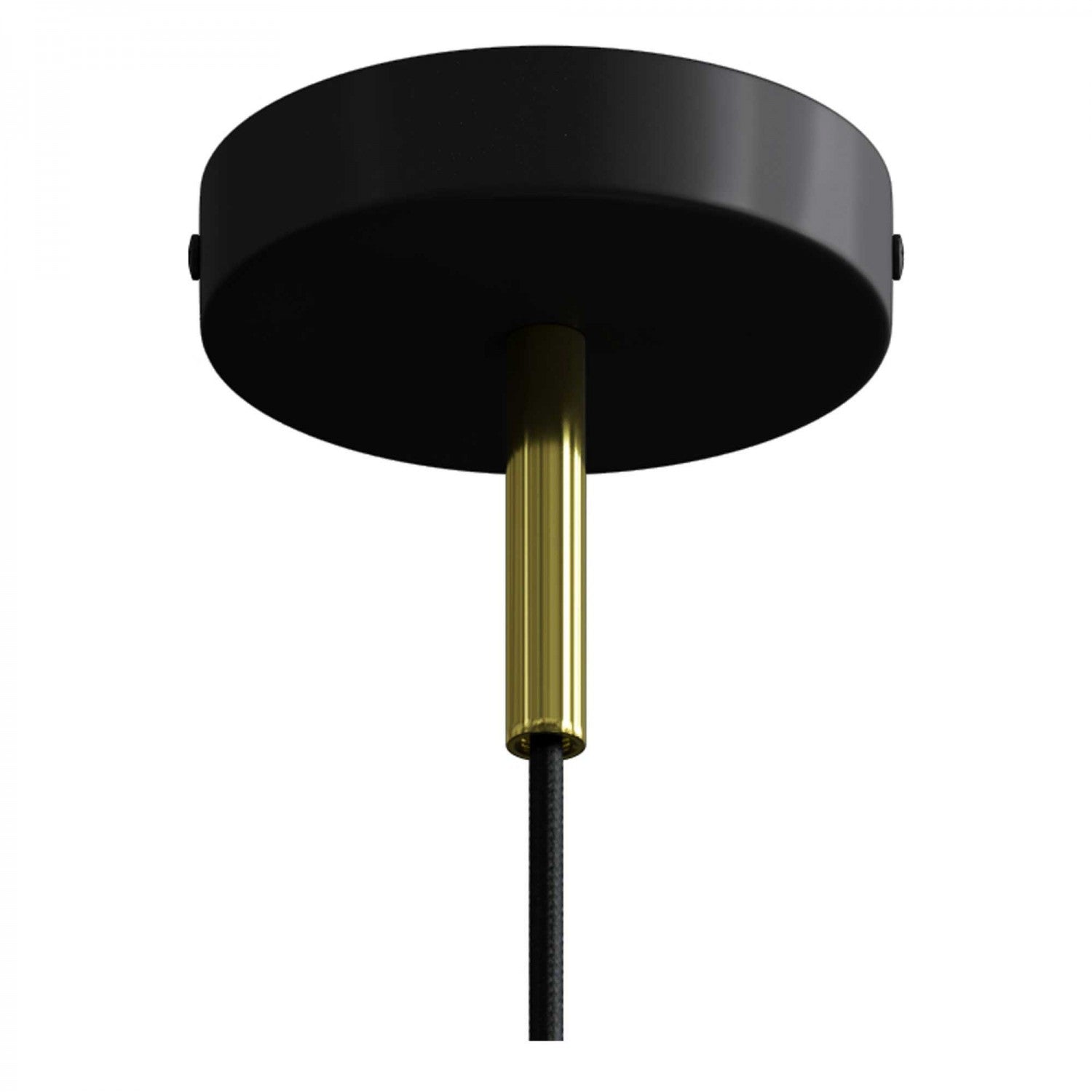 Candeeiro suspenso com cabo têxtil, detalhes em metal e braçadeira de cabo de 7cm - Fabricado em Itália