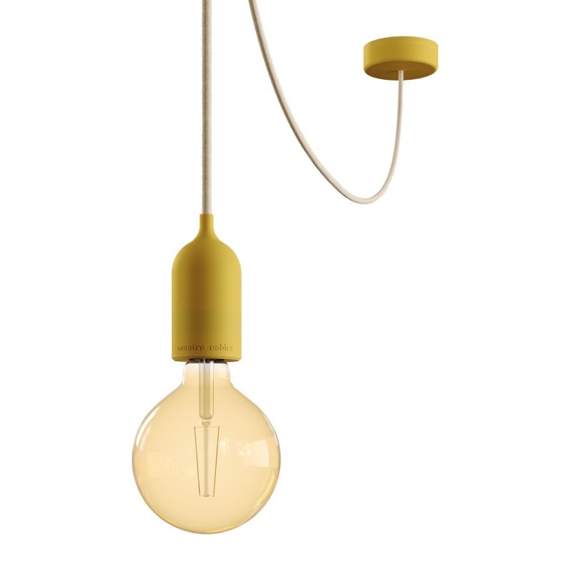 EIVA PASTEL Outdoor pendant lamp with 5 mt  textile cable decentralizer  ceiling rose and lamp holder IP65 water resistant