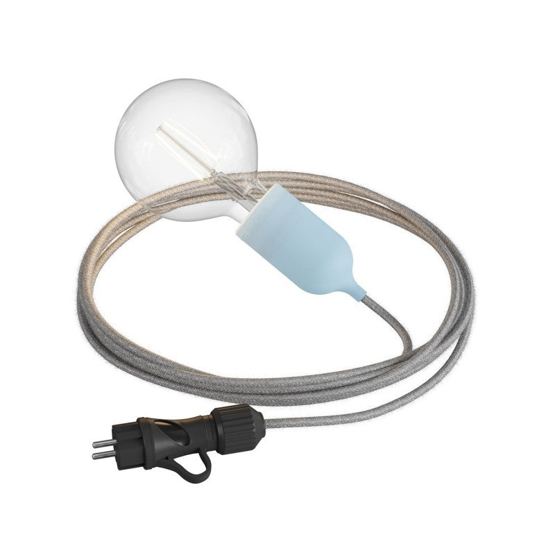 Eiva Snake Pastel lâmpada portátil para exterior cabo têxtil de 5 m suporte para lâmpada à prova d'água IP65 e plugue