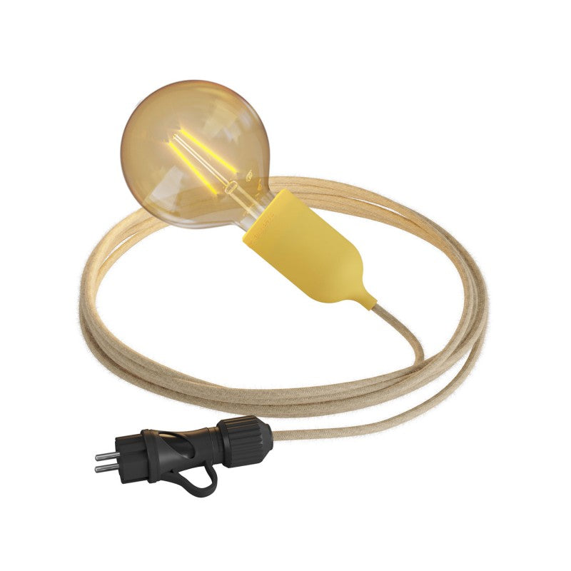 Eiva Snake Pastel lâmpada portátil para exterior cabo têxtil de 5 m suporte para lâmpada à prova d'água IP65 e plugue